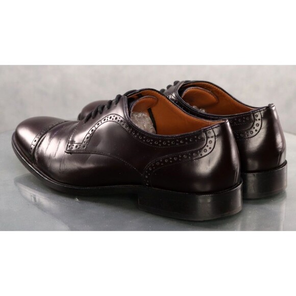 Johnston & Murphy Men\'s Cap Toe Dress Shoes Size 9.5 Leather Burgundy 59-1194 main image 11